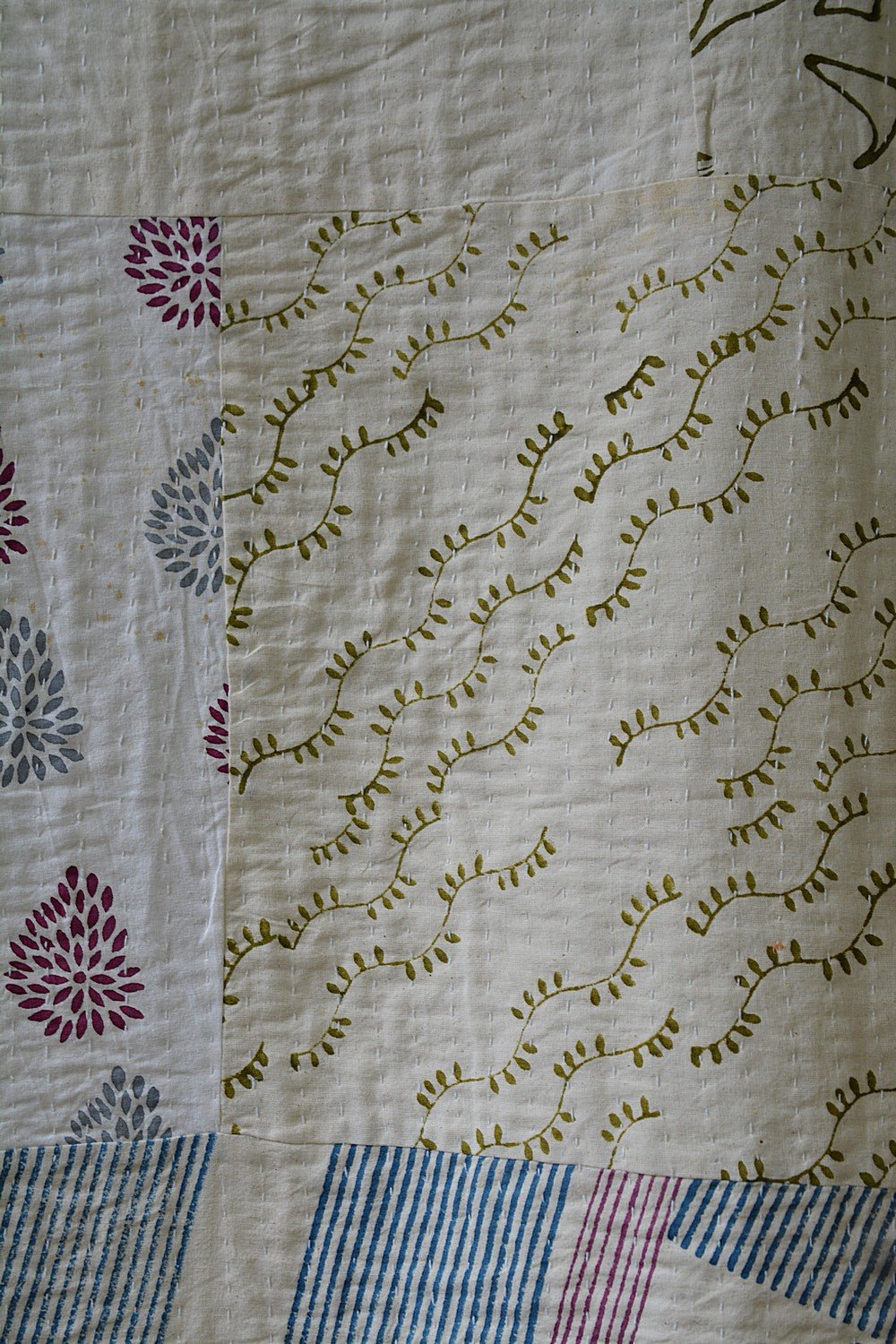 Unchalli - Block Printed Quilt (90"x 108") - metaphorracha