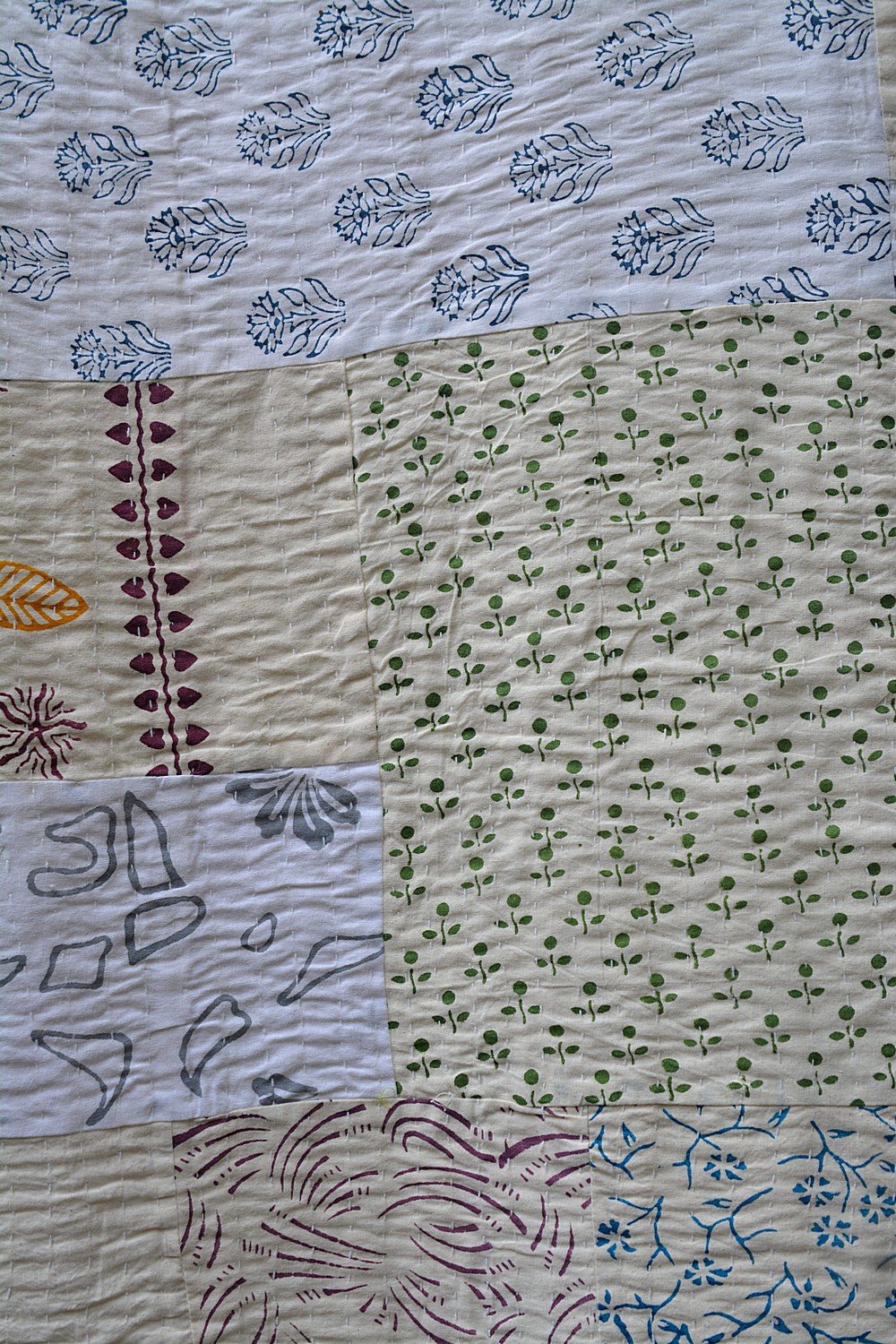 Unchalli - Block Printed Quilt (90"x 108") - metaphorracha