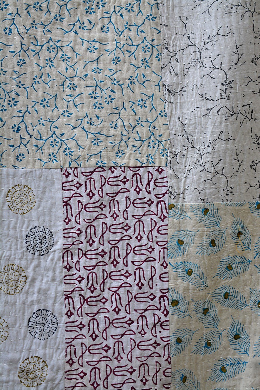 Unchalli - Block Printed Quilt (90"x 108") - metaphorracha
