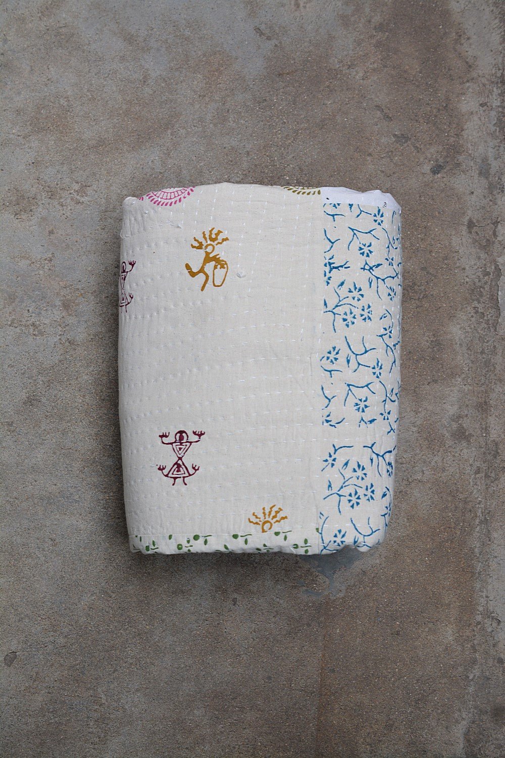 Unchalli - Block Printed Quilt (90"x 108") - metaphorracha