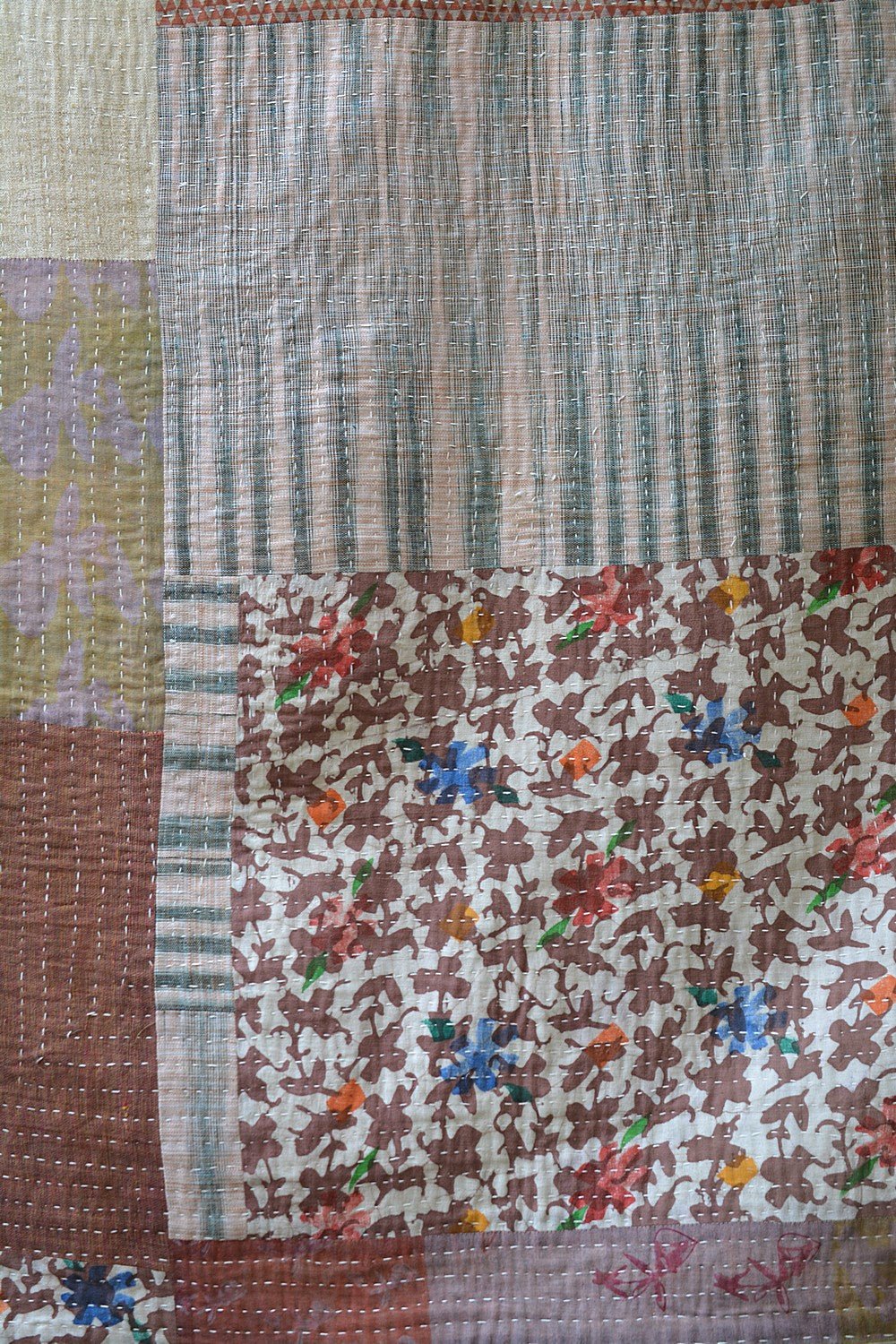 Upcycled Khadi Baby Quilt Blanket - metaphorracha