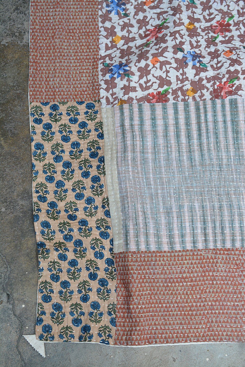 Upcycled Khadi Baby Quilt Blanket - metaphorracha