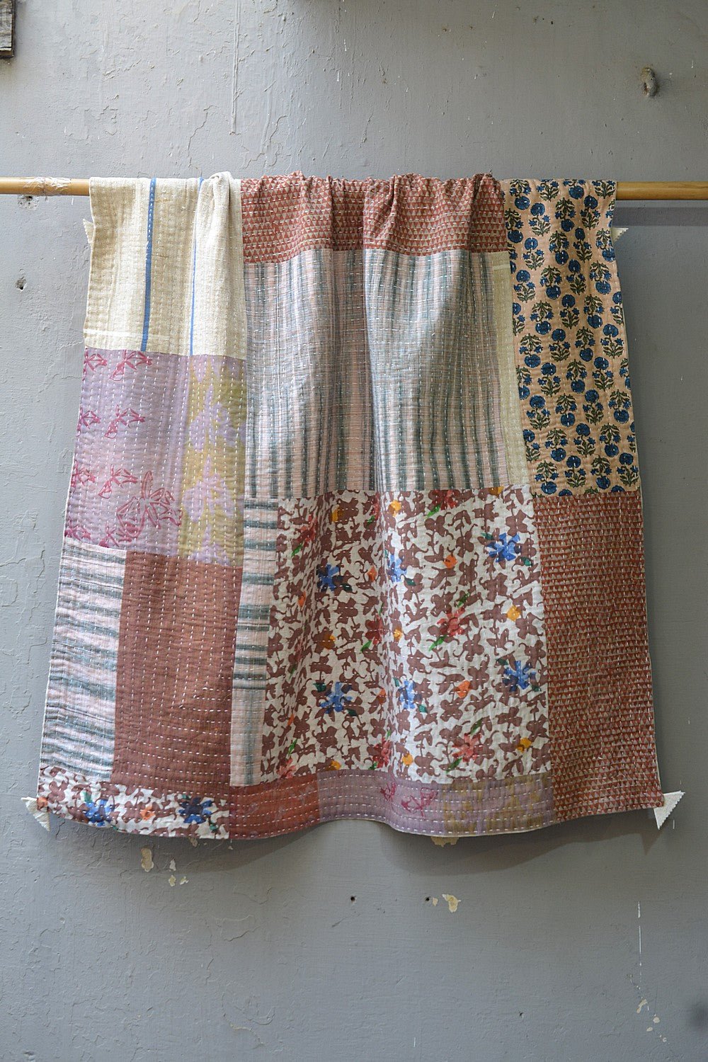 Upcycled Khadi Baby Quilt Blanket - metaphorracha
