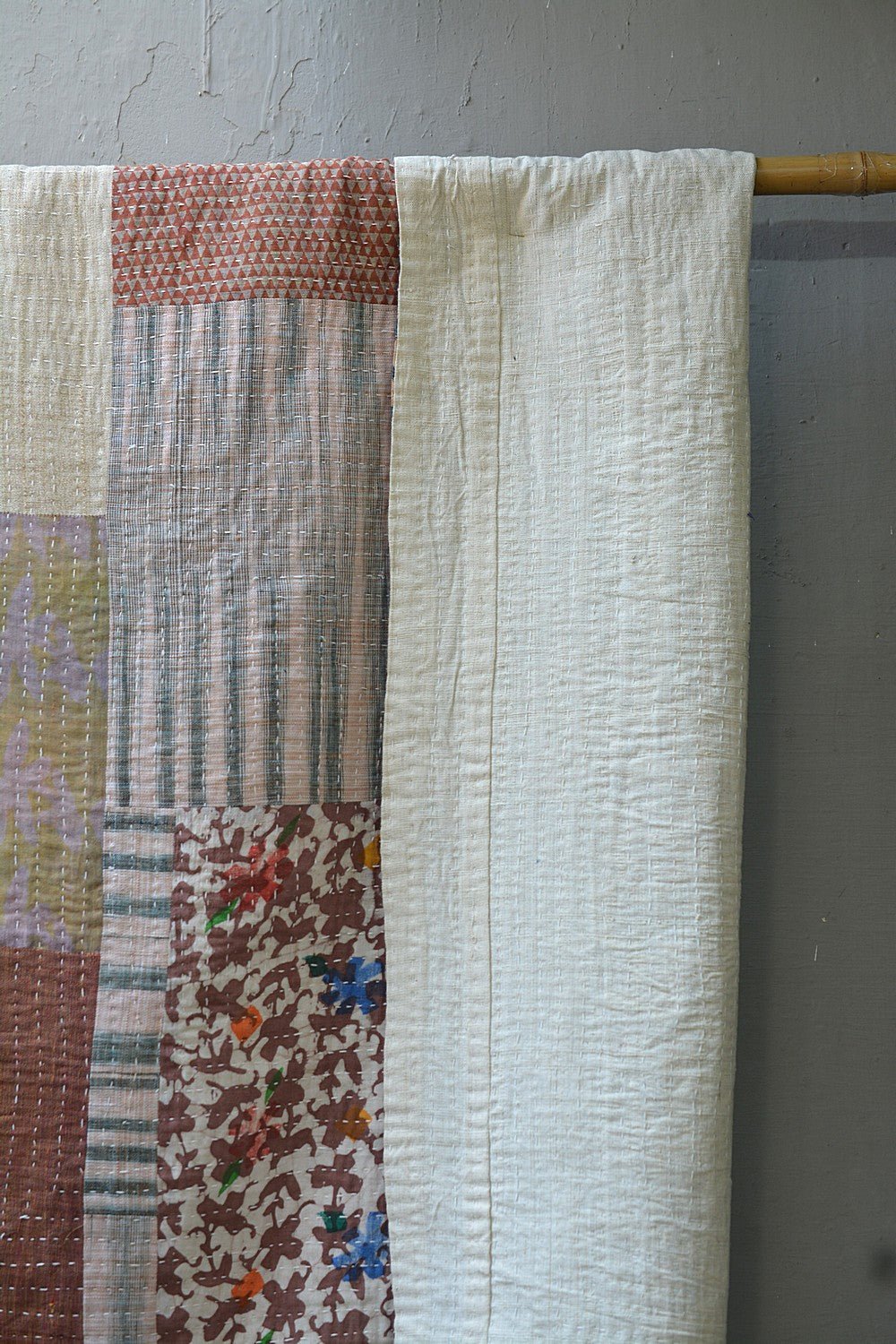 Upcycled Khadi Baby Quilt Blanket - metaphorracha