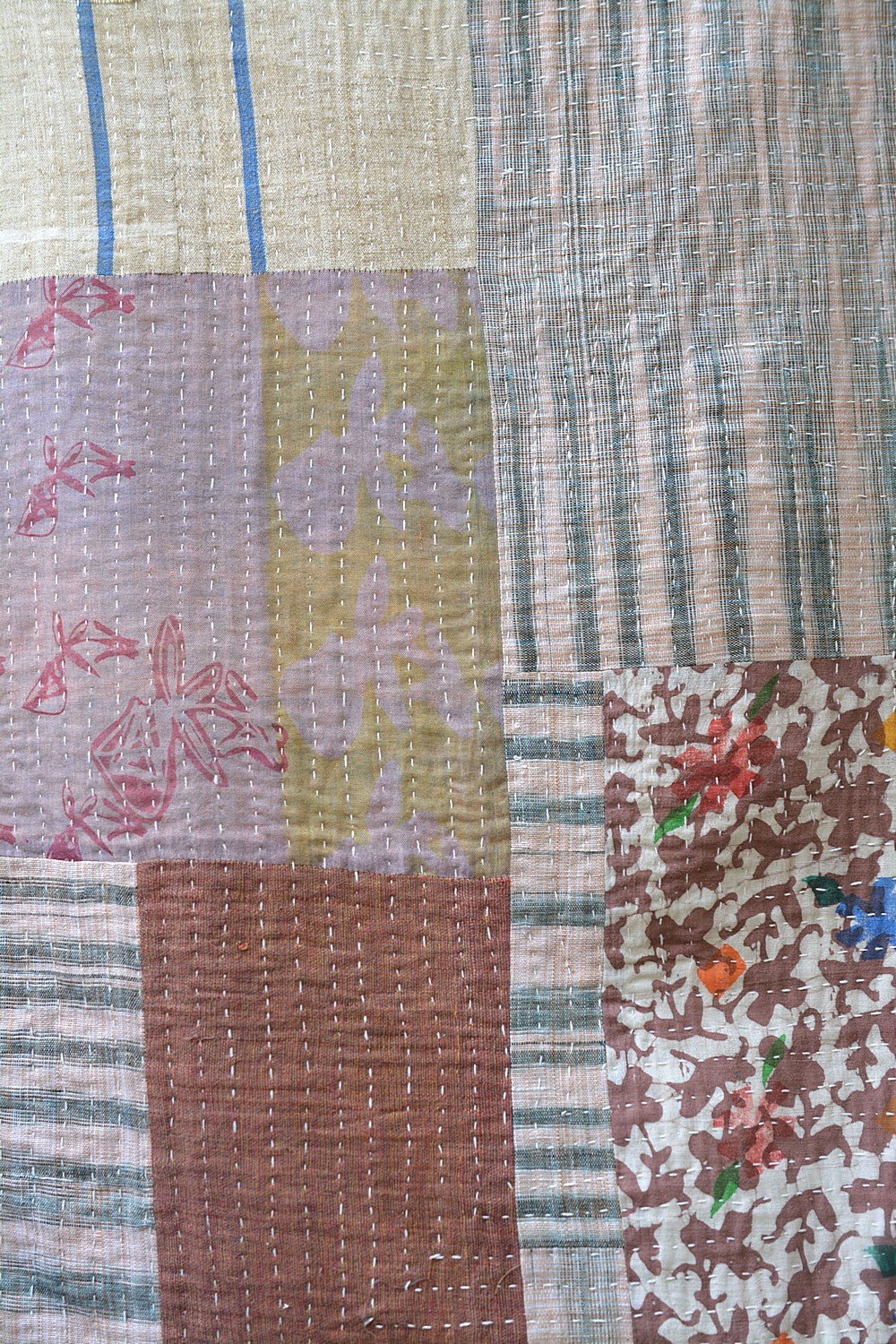 Upcycled Khadi Baby Quilt Blanket - metaphorracha