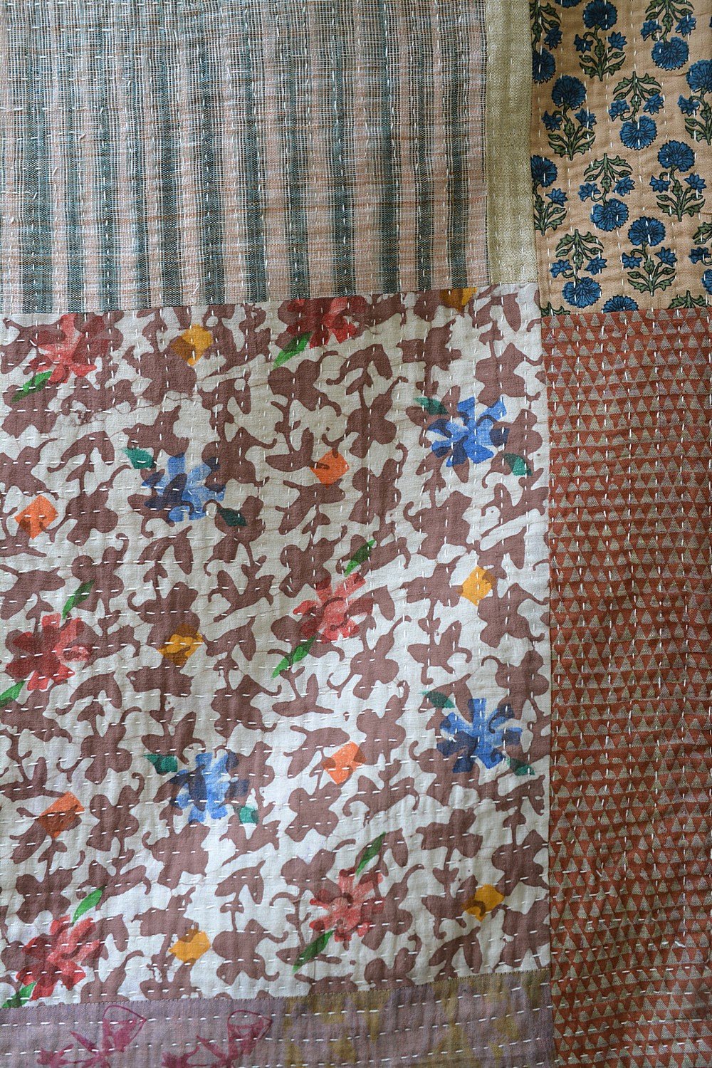 Upcycled Khadi Baby Quilt Blanket - metaphorracha