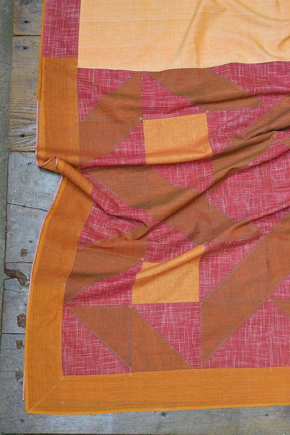 Upcycled Khadi Saree - Golden Archway - metaphorracha