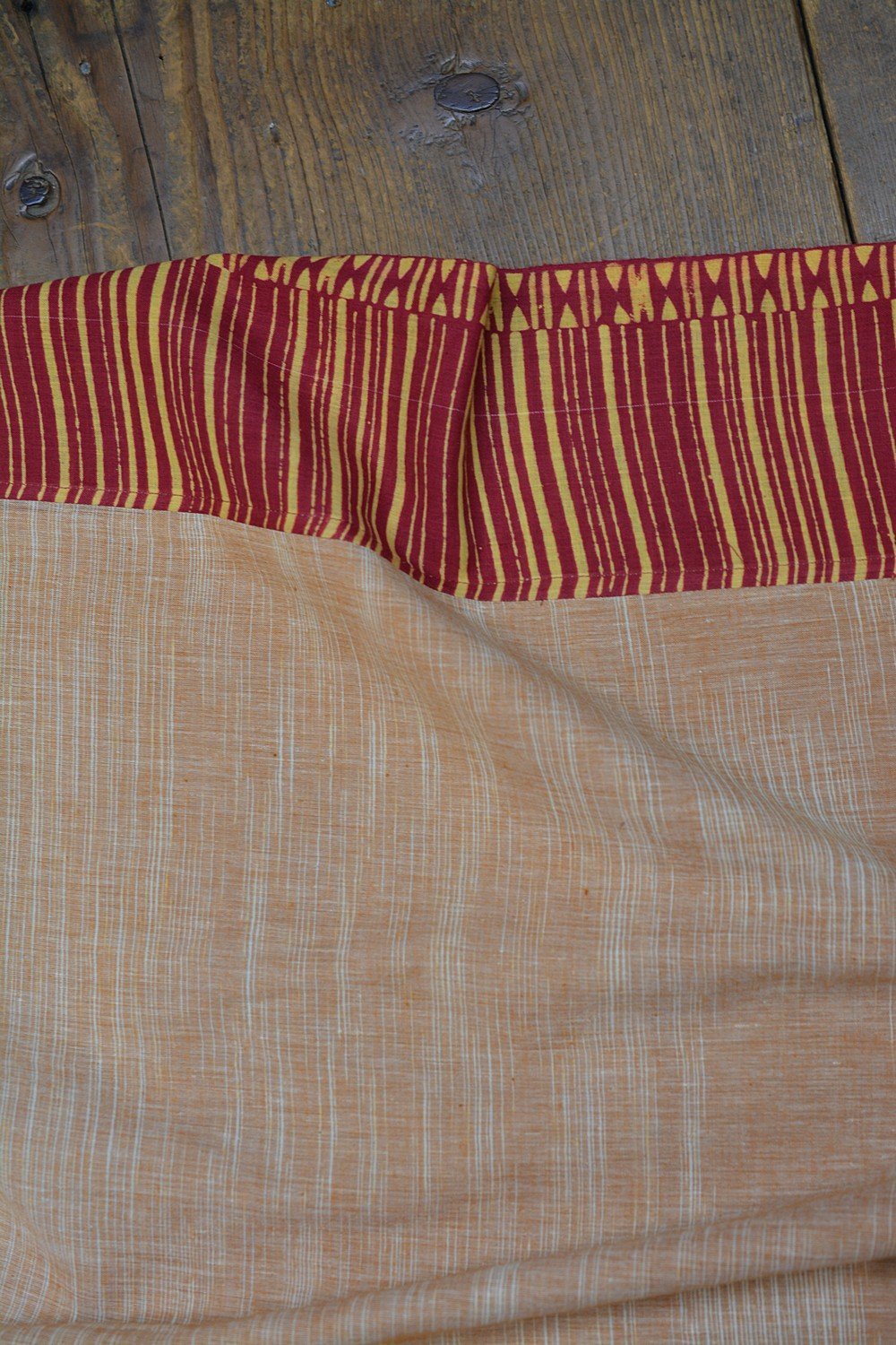 Upcycled Khadi Saree - Moir Gold - metaphorracha