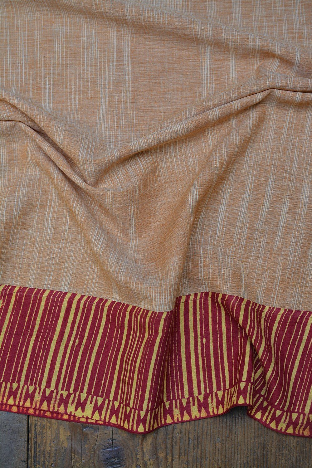 Upcycled Khadi Saree - Moir Gold - metaphorracha