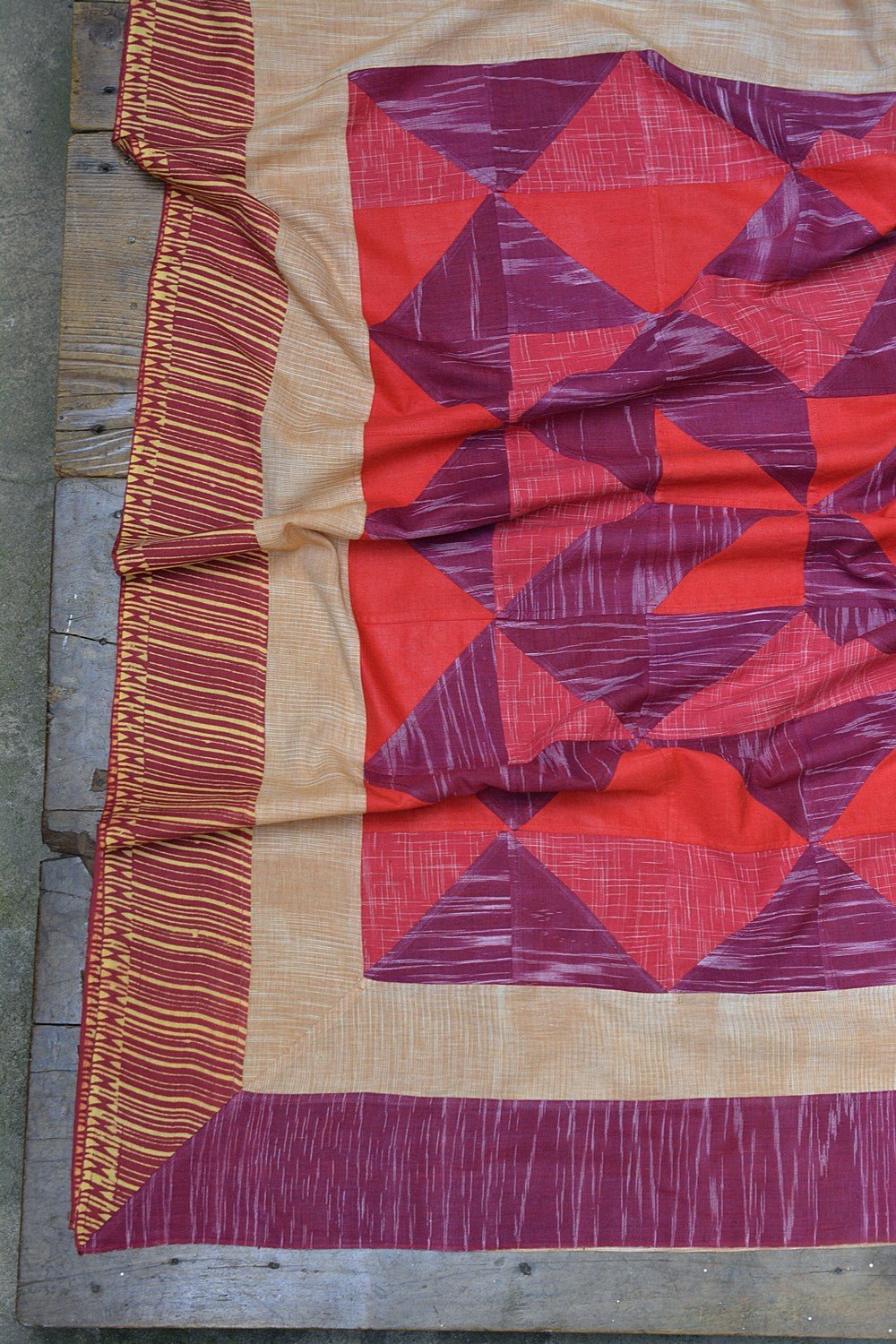 Upcycled Khadi Saree - Moir Gold - metaphorracha