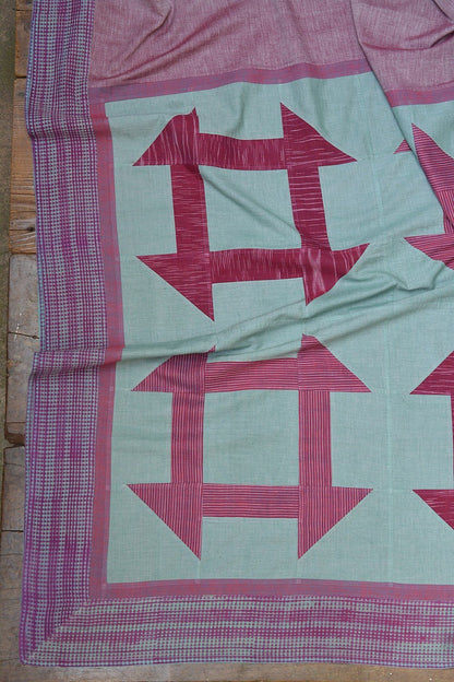 Upcycled Khadi Saree - Rosedale - metaphorracha