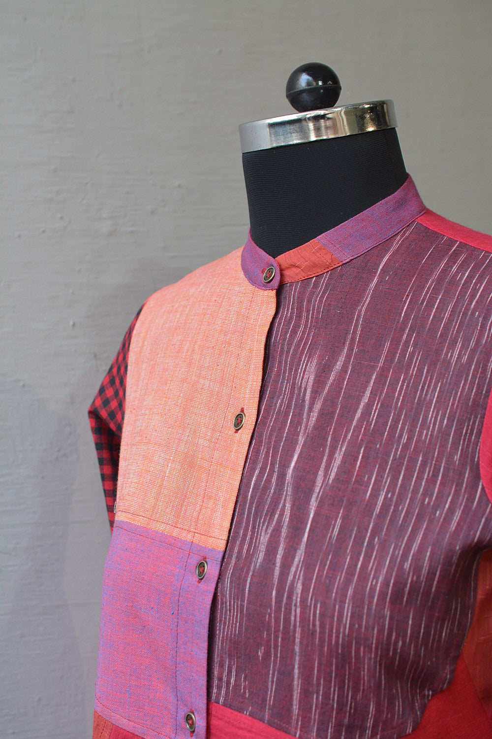 Upcycled Khadi Dress - Kempu