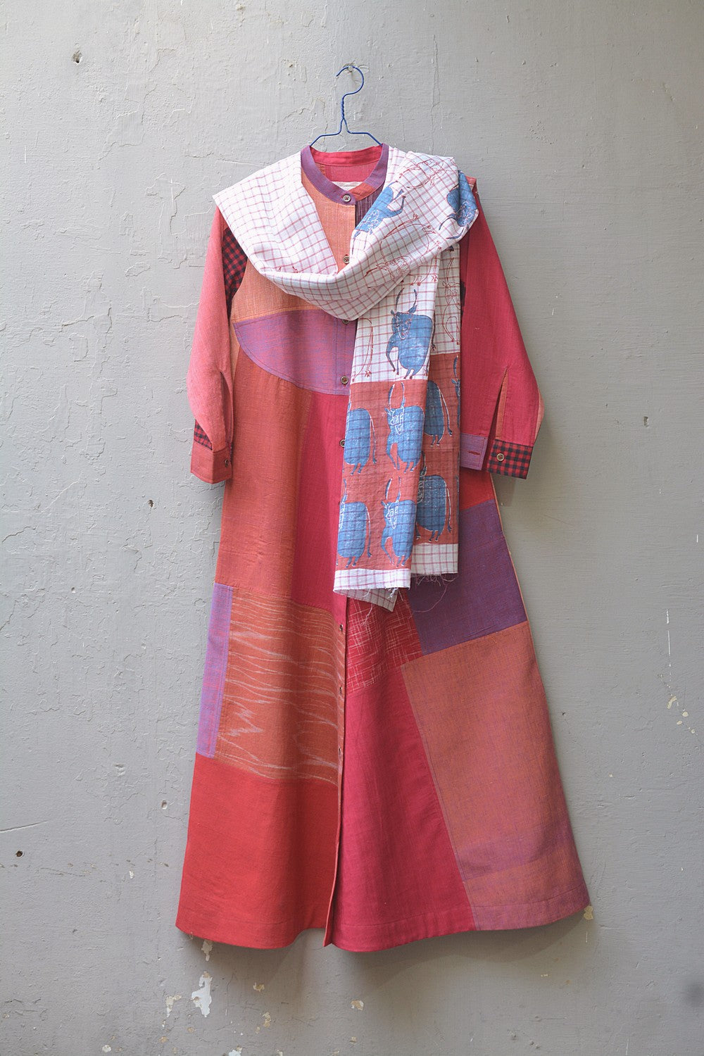 Upcycled Khadi Dress - Kempu