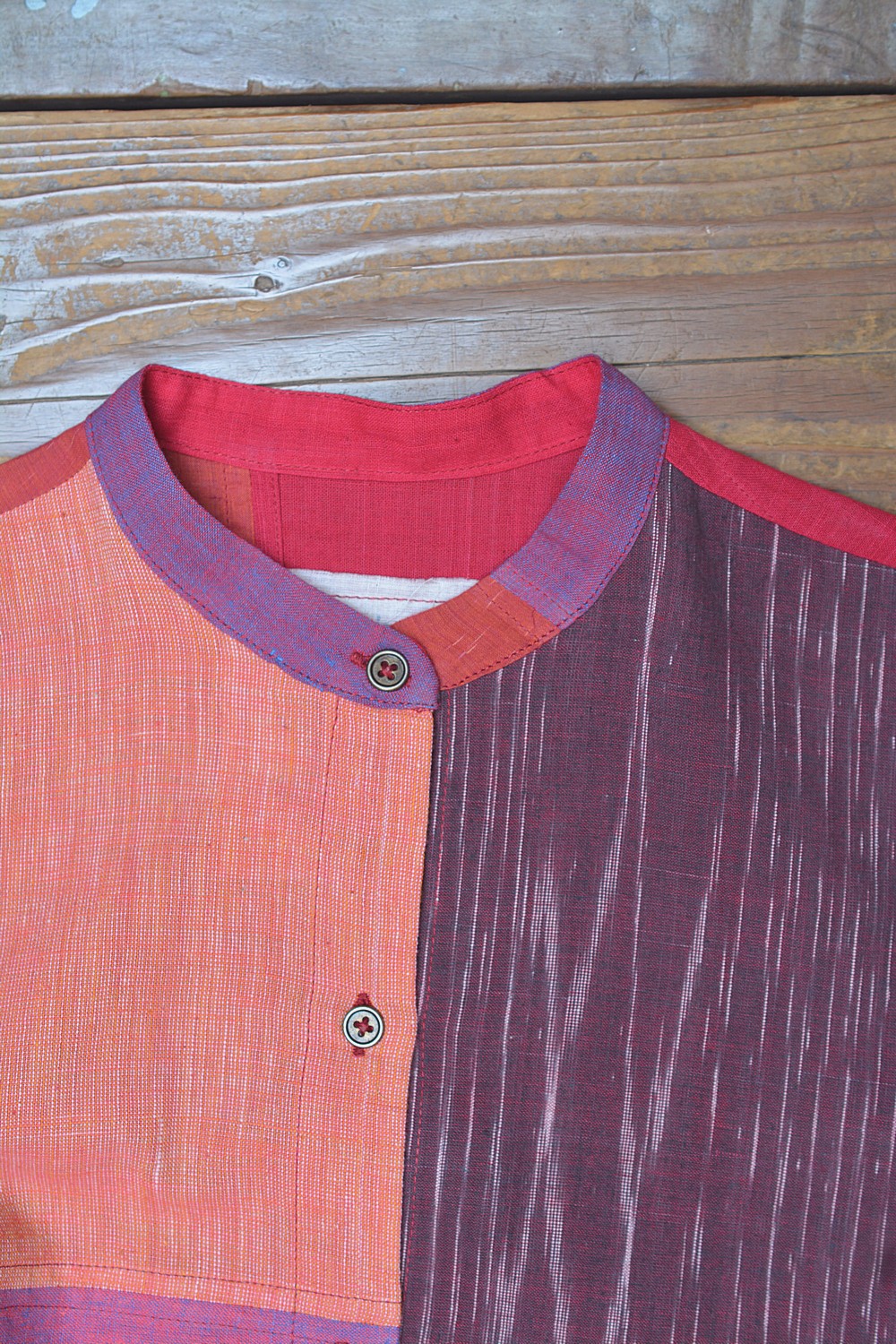 Upcycled Khadi Dress - Kempu