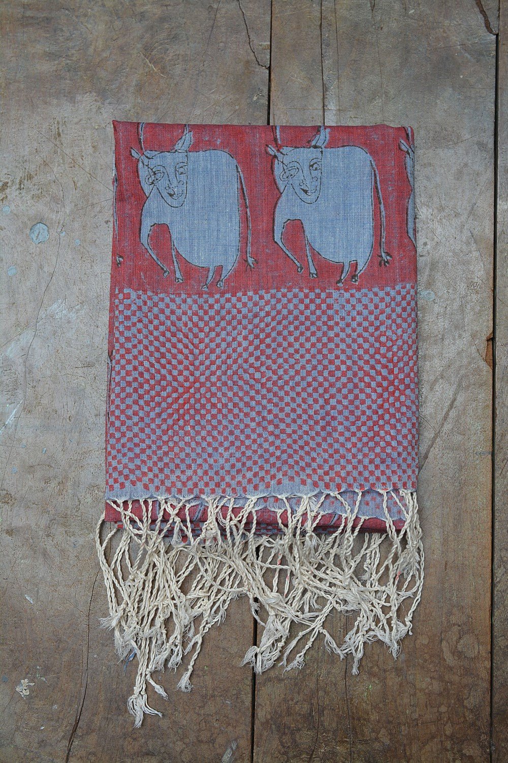 VACA - Block Printed Dupatta - metaphorracha