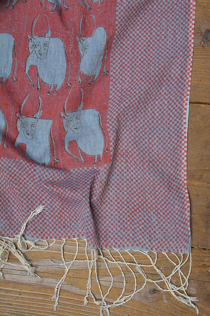 VACA - Block Printed Dupatta - metaphorracha