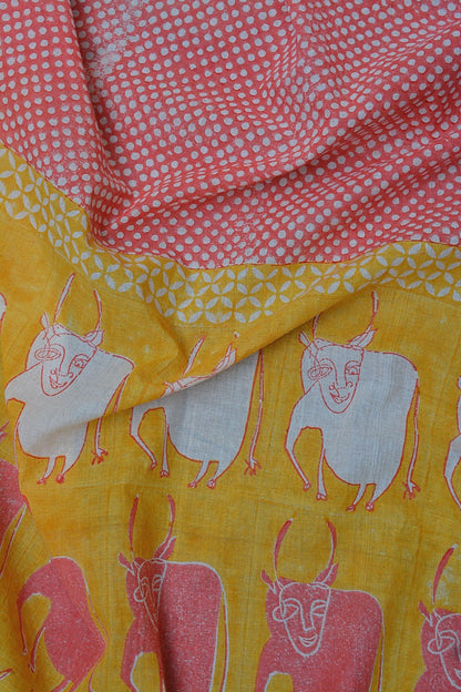 VACHE - Block Printed Stole - metaphorracha