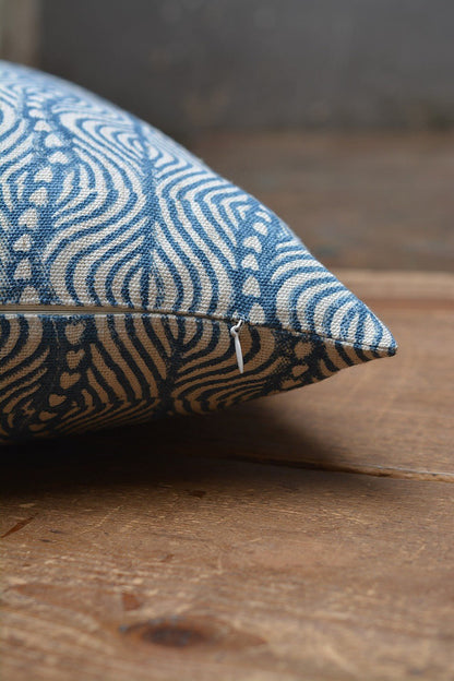 Waveform - Block Printed Cushion Covers - metaphorracha