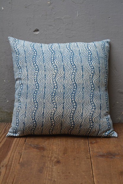 Waveform - Block Printed Cushion Covers - metaphorracha