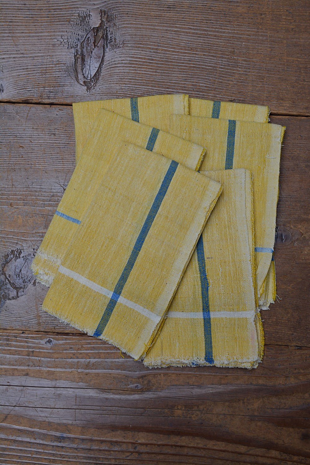 Yellow Chambray Handmade Cotton Handkerchiefs - metaphorracha