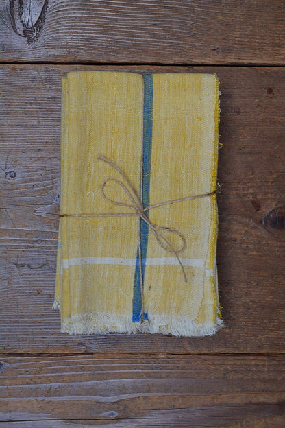 Yellow Chambray Handmade Cotton Handkerchiefs - metaphorracha