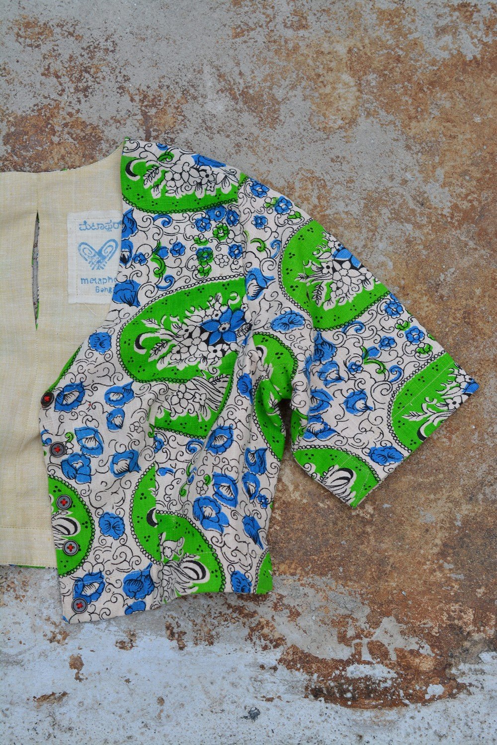 American Green Printed Saree Blouse | Fabric of freedom - metaphorracha