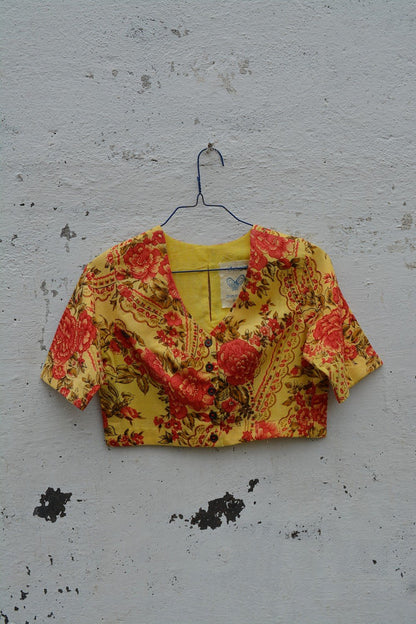 Candy Apple Red Printed Saree Blouse | Fabric of freedom - metaphorracha
