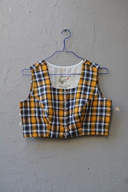 Checks Sleeveless Blouse - metaphorracha