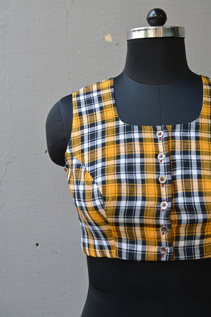 Checks Sleeveless Blouse - metaphorracha