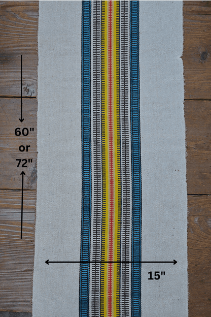 Cotton Table Runner: Yellow & Blue - metaphorracha