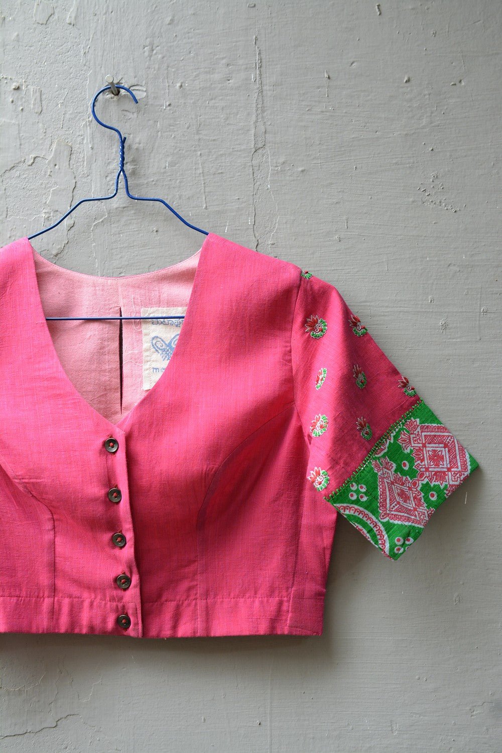 Hand Embroidered Saree Blouse | Pink Popsicle | Fabric of freedom - metaphorracha