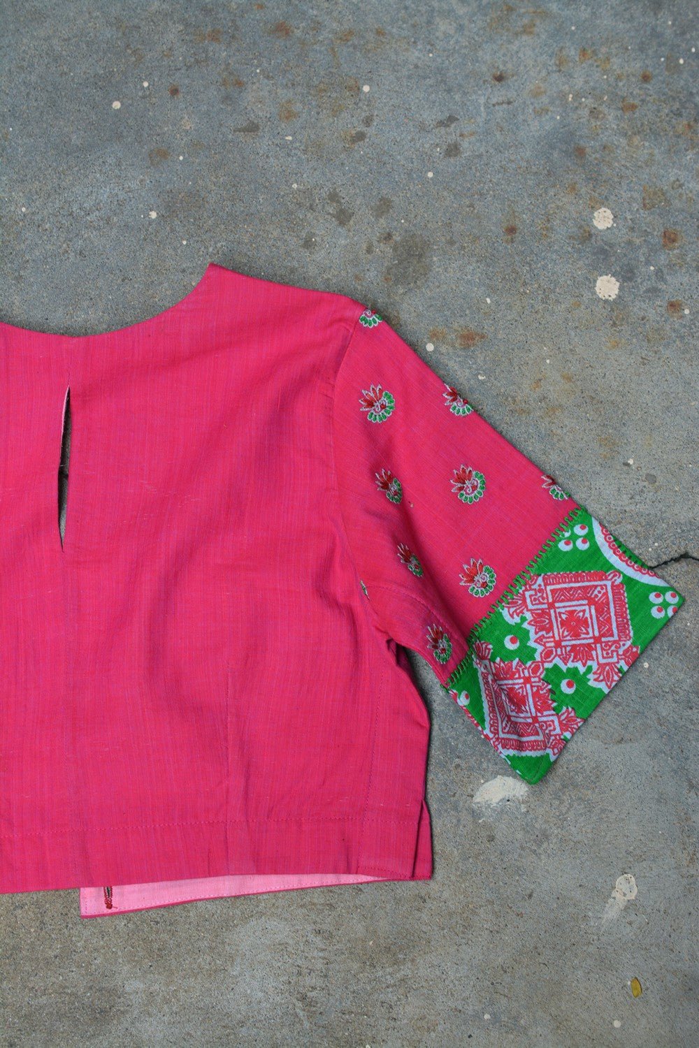 Hand Embroidered Saree Blouse | Pink Popsicle | Fabric of freedom - metaphorracha