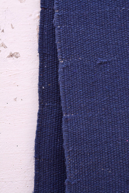 Handwoven Cotton Dhurrie - Symphony Blue. - metaphorracha