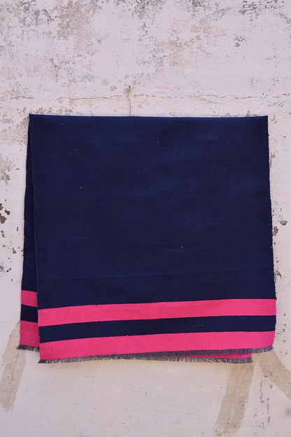 Handwoven Cotton Dhurrie - Symphony Blue. - metaphorracha